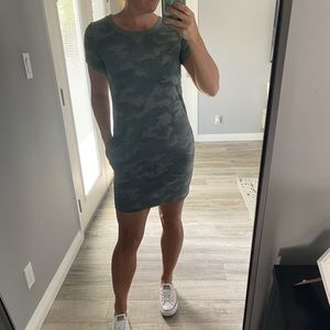 Short camo dress with pockets.  Size XS